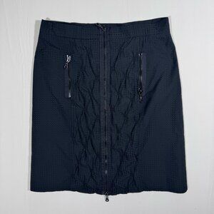 Women Mini Textured Skirt Size 8 Black Zip Front‎ Dark Academia Goth Whimsigoth
